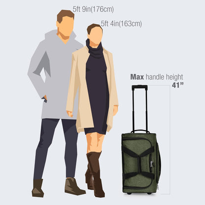 Pacific Gear Rolling Duffel Bag with Wheels, Luggage, Hockey, Sports, XL, Rollers, Heavy Duty 21"