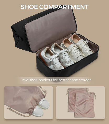 Weekender Bags for Women, Large Travel Duffel Bag with Shoes Compartment, Carry On Overnight Tote Bags with Toiletry Bags, Hospital Bags for Labor and Delivery