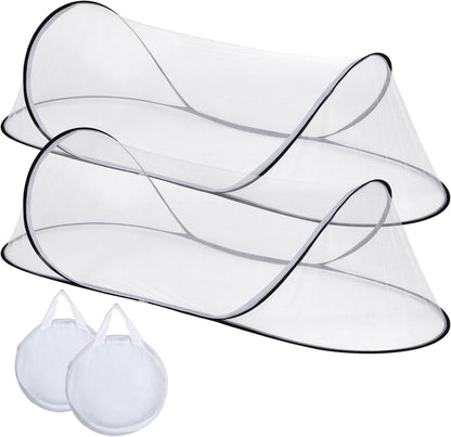 78.7 * 31.5 * 23.6 Inch Large Pop Up Mosquito Net, Collapsible Portable Mosquito Tent, Suitable for Adult Baby Bedroom, Outdoor Camping Use (White*2)