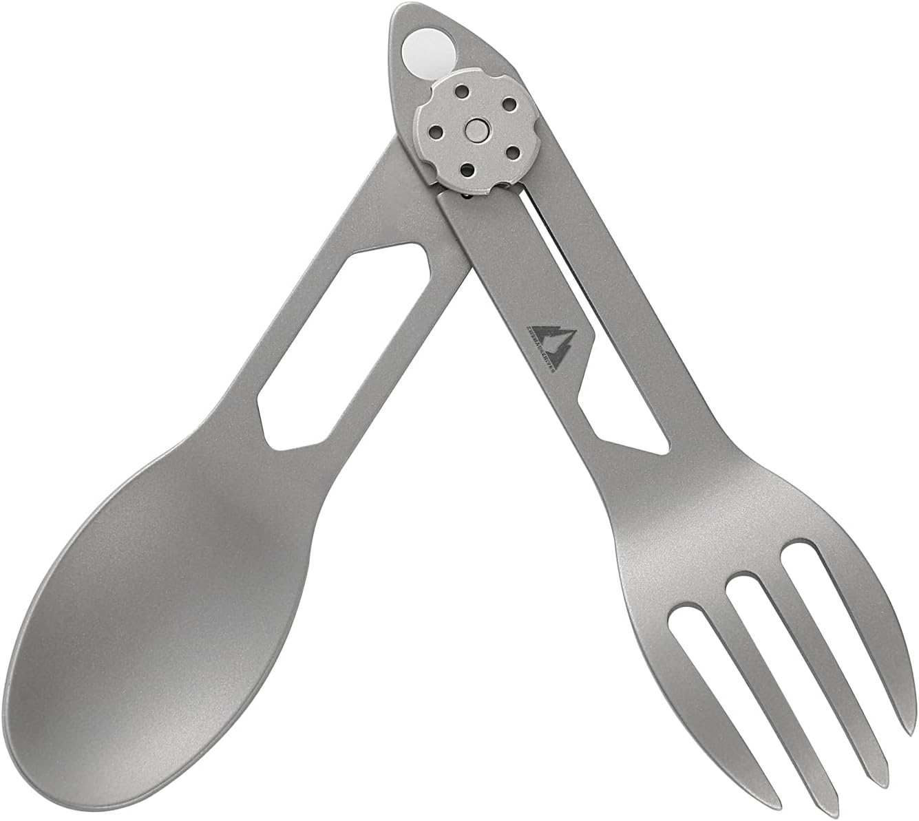 CMB Made Knives Titanium 2 in 1 Folding Fork and Spoon Combo Lightweight Camping Utensil, Spork for Backpacking, Hiking, Outdoor Survival Cutlery EDC Tool CMB-E01