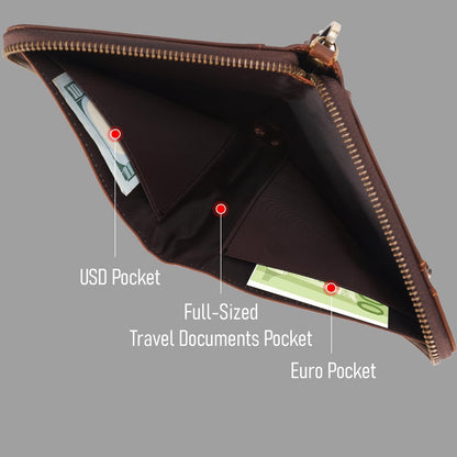 STAR VISTA Lorenzo Full Grain Leather Family Passport Wallet for 4, Large Travel Document Organizer for Exquisite Voyagers, Multi-Currency Compartments, RFID Blocking, AirTag Track, Espresso Brown