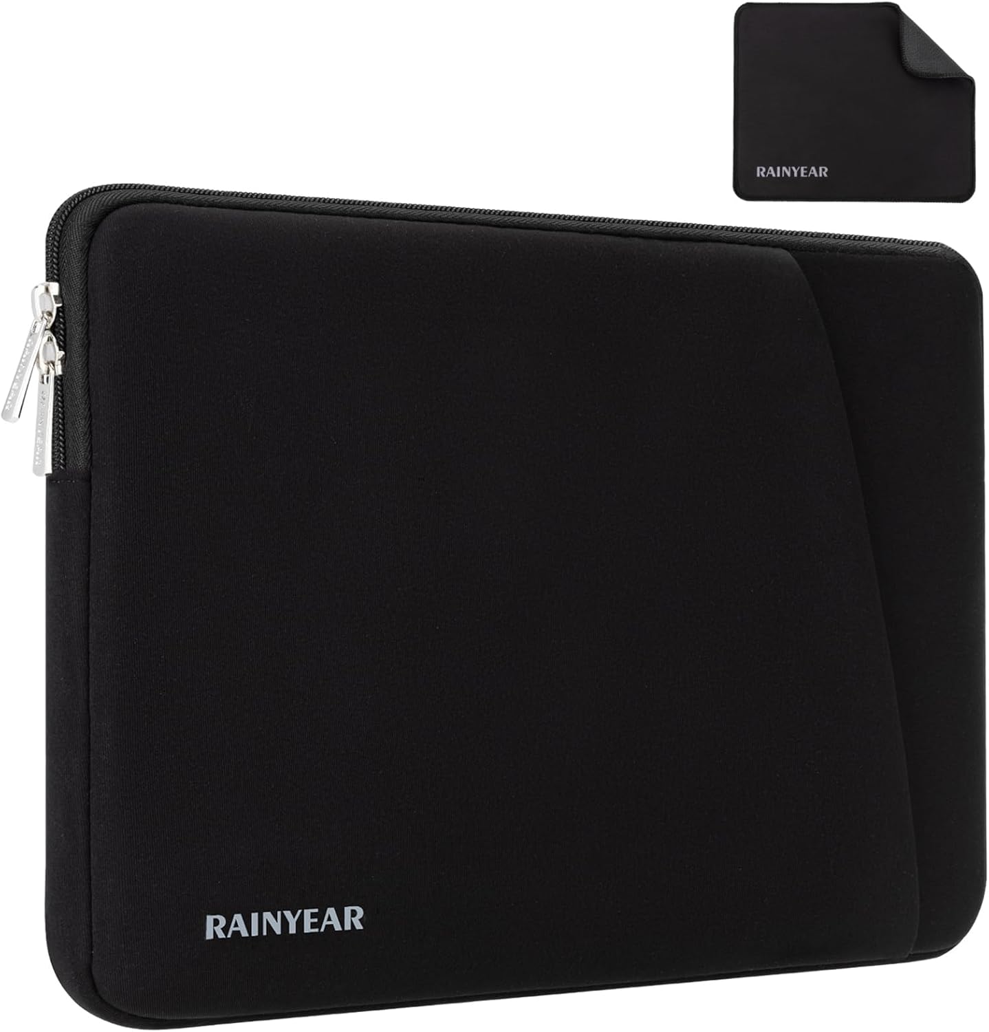 RAINYEAR Laptop Sleeve Case with Front Pocket, 15 16 Inch Protective Portable Case with Front Pocket, Briefcase Laptop Bag Cover Compatible for MacBook Pro/Max M4 M3 M2 M1 2025 2024 2023 2022, Black