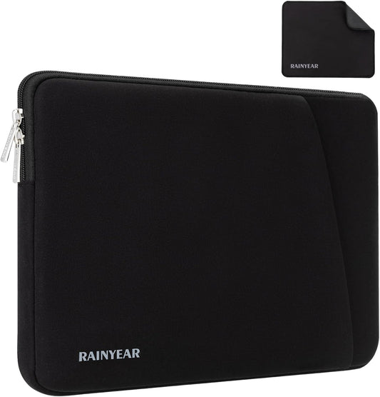 RAINYEAR Laptop Sleeve Case with Front Pocket, 13.3 Inch Protective Portable Case Briefcase Laptop Bag Cover Compatible with MacBook Air/Pro 13-13.3 inch, MacBook Pro/Max 14 inch, Black