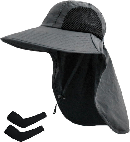 Sun Hat for Men Women with Neck Flap,UPF 50+ UV Protective Hiking Fishing Hats,Wide Brim Sun Hat for Women&Men