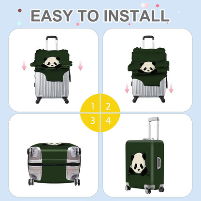 ANNA QUEEN Panda Luggage Cover, Cute Panda Design Suitcase Protector, Stretchable Washable Travel Sleeve for 24-26 Inch Luggage