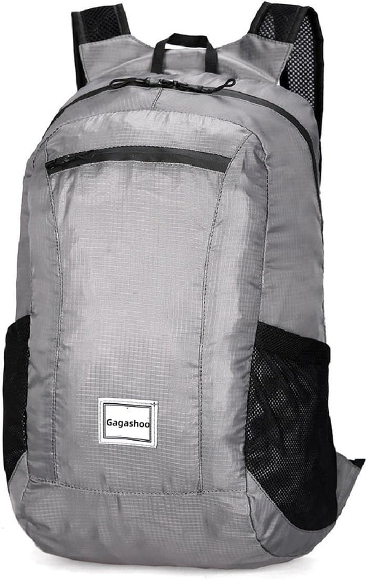 Small Foldable Hiking Daypack Packble Skin Casual Backpack Camping Cycling Travel Outdoor Day Bags Useful (Gray)