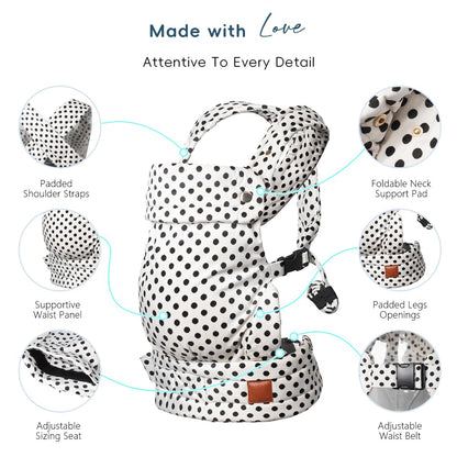 Baby Carrier for Newborn to Toddler, 7-35 lbs Weight Capacity, Ergonomic Backpack Design, Front and Back Facing Options, Spot