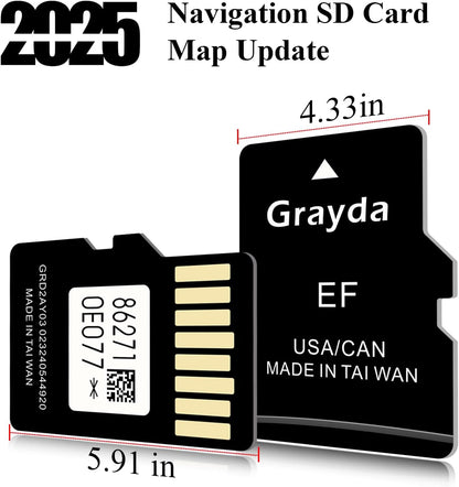 Grayda 2025 Latest Navigation SD Card Map Update 86271-0E077,GPS Map Card Compatible with Toyota Tacoma, Highlander,RAV4,Tundra,Camry,4Runner,Sienna,Avalon,Prius,Venza,Mirai,Corolla|USA/Canada