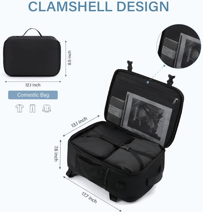 Travel Backpack,30L Carry on Backpack for Airplanes,17.3 Inch Frontier Airlines Personal Item Travel Bag with USB Charger and Cosmetic Bag