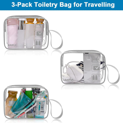 ANRUI Makeup Bags Clear Cosmetic Bag for Women Small Makeup Pouch for Girls/Kids Travel Toiletries Organizer Bags Waterproof Travel Liquids Storage Bags