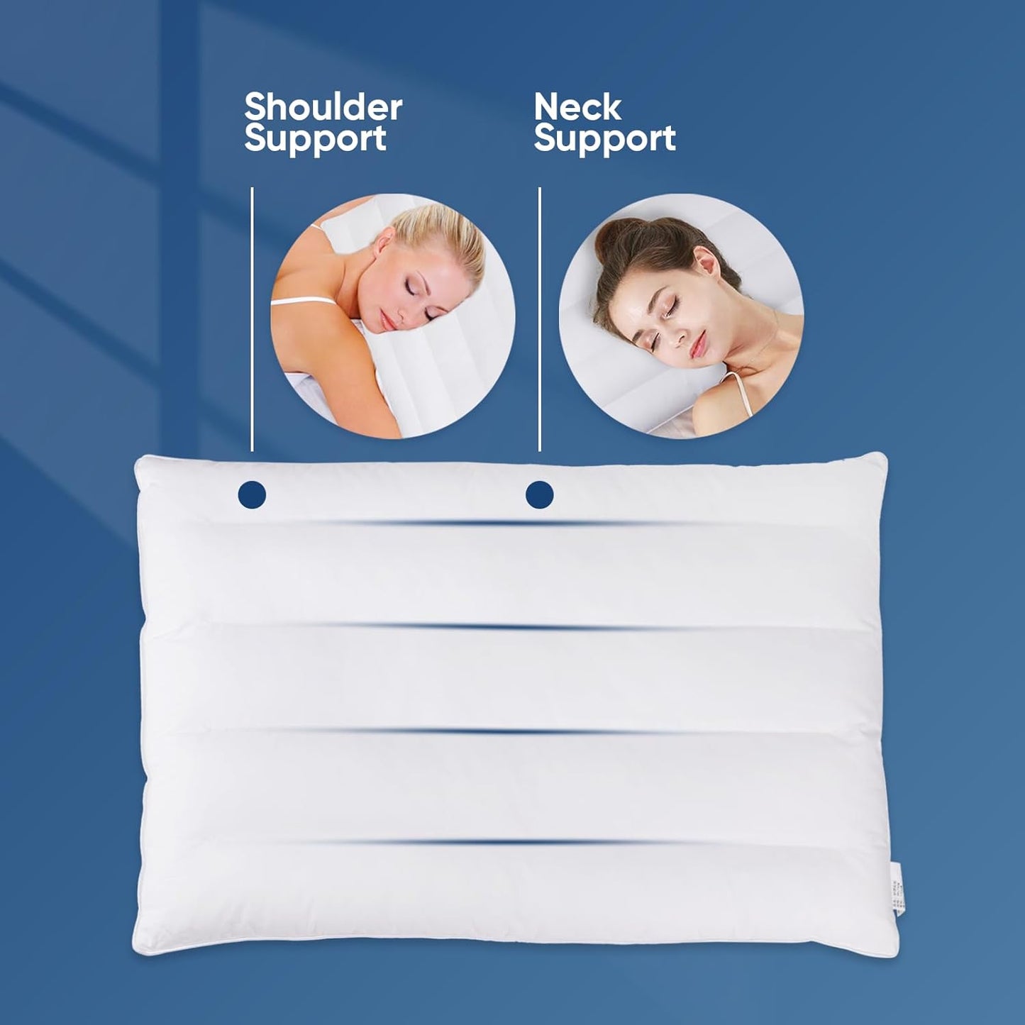 MINUPWELL 2 Packs Ultra Flat Pillows for Sleeping Thin, 7D High Support 2.5 inch Height Ultra Thin Pillows,Slim Bed Pillows for Stomach Sleeper,Queen Size -18x30 in