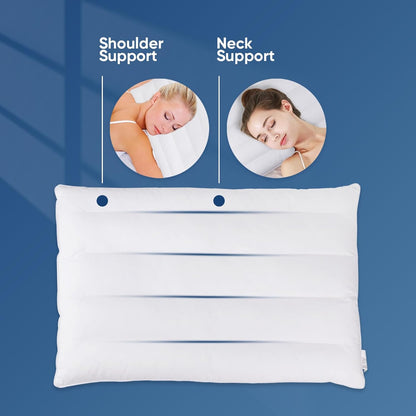 MINUPWELL 2 Packs Ultra Flat Pillows for Sleeping Thin, 7D High Support 2.5 inch Height Ultra Thin Pillows,Slim Bed Pillows for Stomach Sleeper,Queen Size -18x30 in