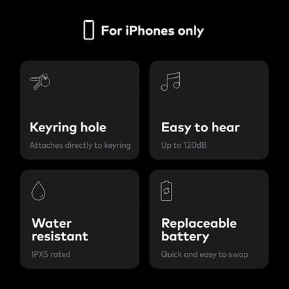 Chipolo ONE Spot - Key Finder, Bluetooth Tracker for Keys, Bag - Works with The Apple Find My app (only for iOS) (Almost Black)