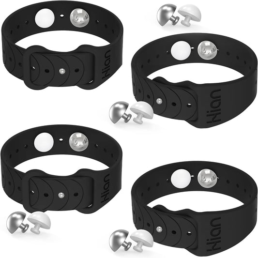 Hion Motion Sickness Bracelets Sea Sickness Wristbands for Motion Sickness/Morning Sickness/Pregnancy Nausea Anti Nausea Wristband Acupressure Nausea Bands Motion Sickness Bands（2Pairs Black）