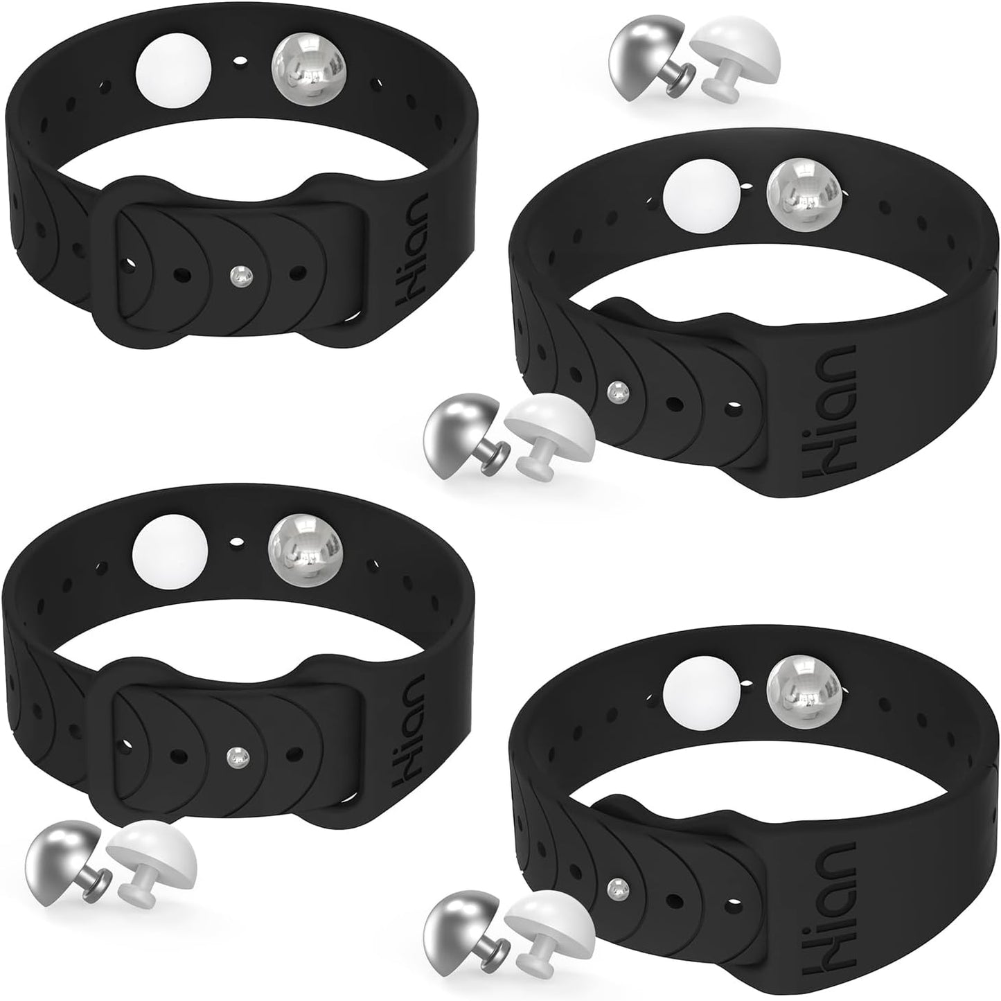 Hion Motion Sickness Bracelets Sea Sickness Wristbands for Motion Sickness/Morning Sickness/Pregnancy Nausea Anti Nausea Bands Acupressure Wristband Motion Sickness Bands（2Pairs Black ）