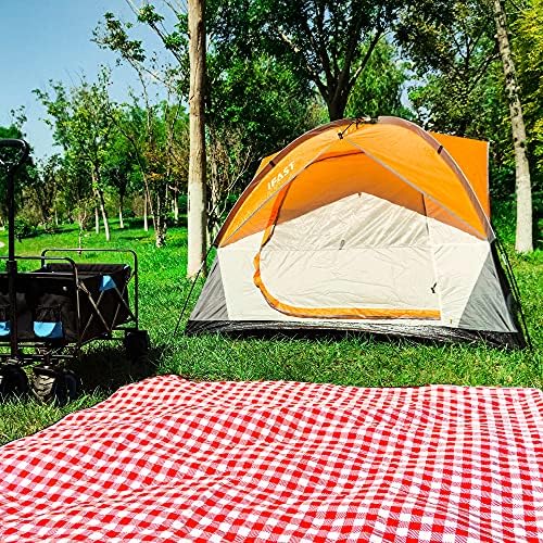 IFAST 2/6 Family Camping Tents, Outdoor Double Layers Waterproof Windproof with Top Roof Rainproof and Large Mesh Windows Portable Easy Set Up Camping Gear with Carry Bag for All Seasons