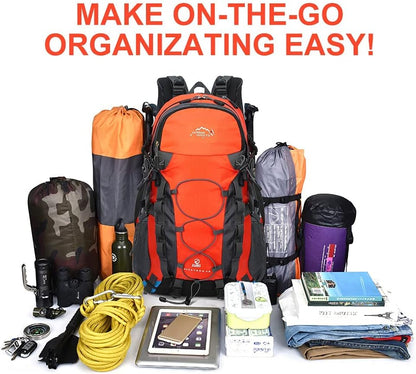 INOXTO lightweight Hiking Backpack 35L/40L Hiking Daypack with Waterproof Rain Cover for Travel Camping Outdoor Men and Women