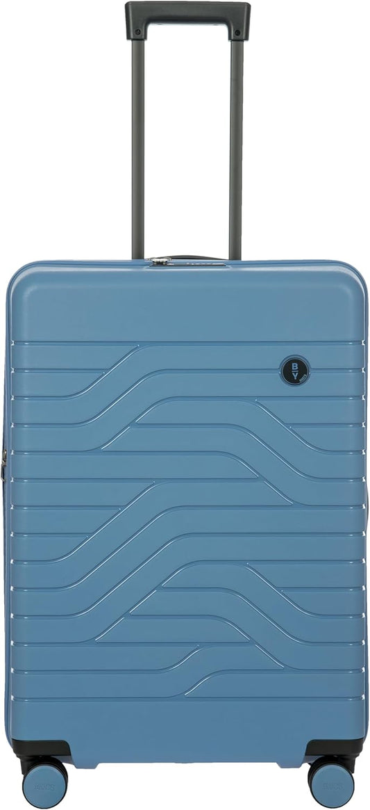 Bric's B|Y Ulisse Spinner Suitcase - 28" Inch Carry-On Luggage - Hard Exterior and TSA-Approved Lock - Grey Blue