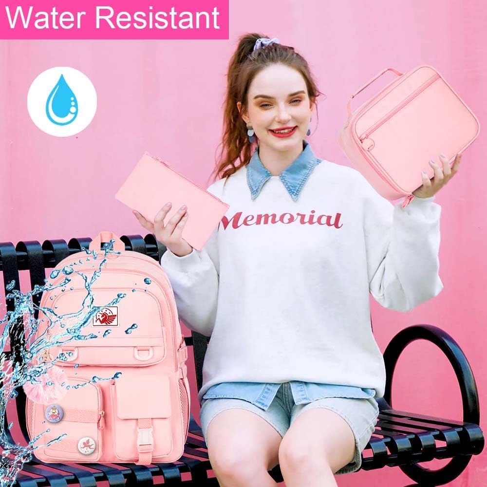 CCJPX Girls Backpack, 16 inch School Laptop Bag College Bookbag, Anti Theft Daypack for Teens Girls Students Women