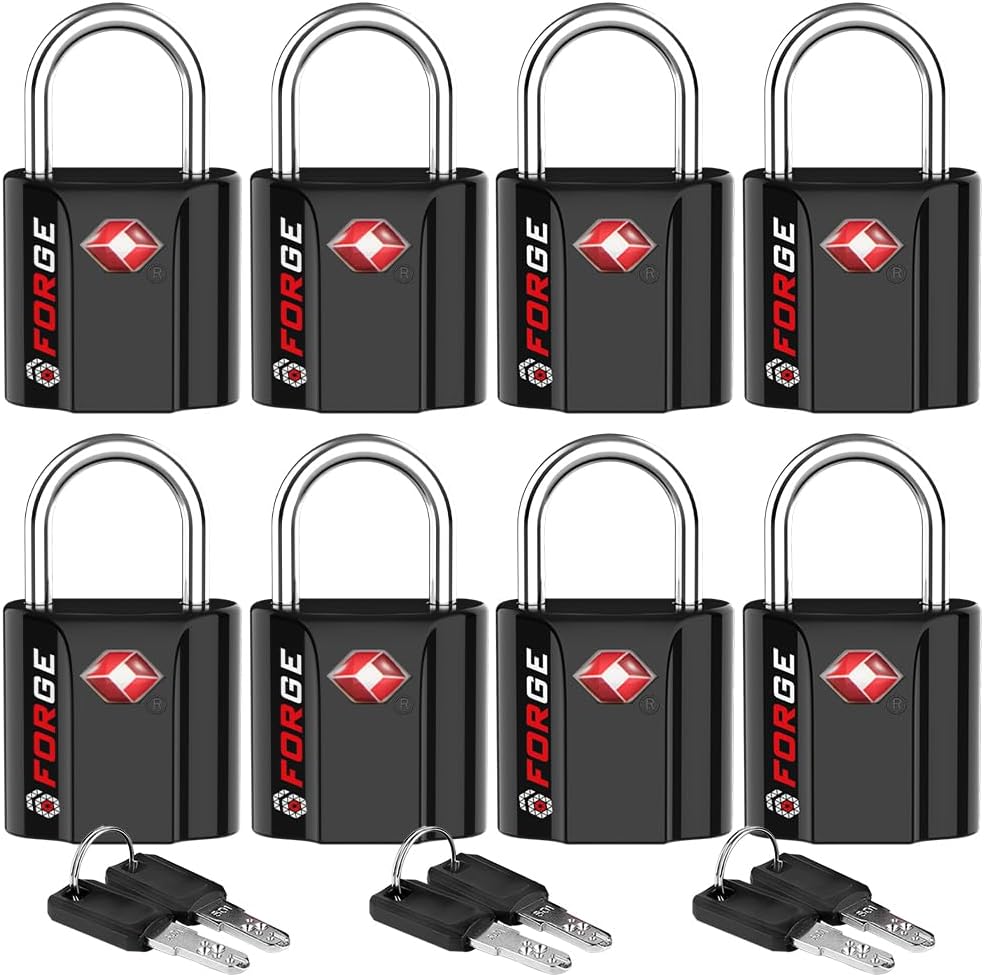 TSA Approved Luggage Locks, Ultra-Secure Dimple Key Travel Locks with Zinc Alloy Body