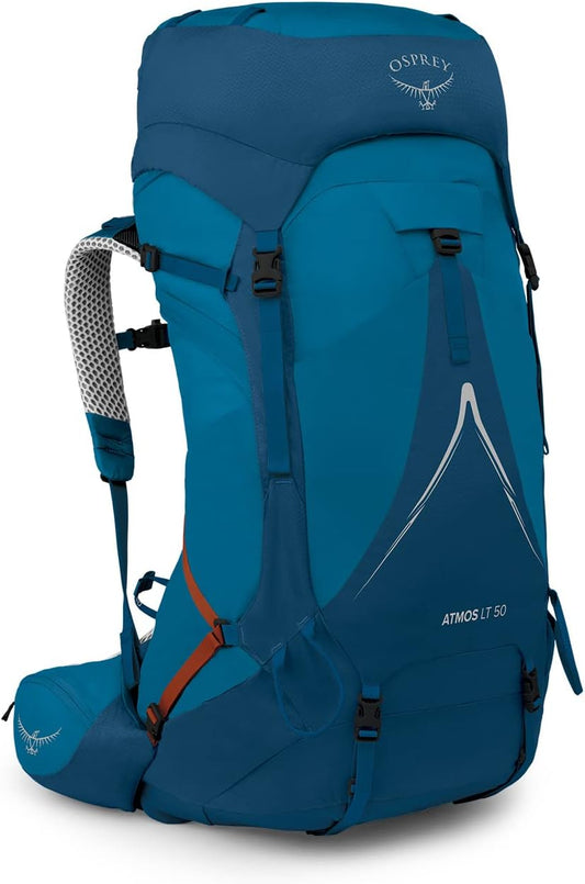 Osprey Atmos AG LT 50L Men's Backpacking Backpack, Night Shift/Scoria Blue, S/M