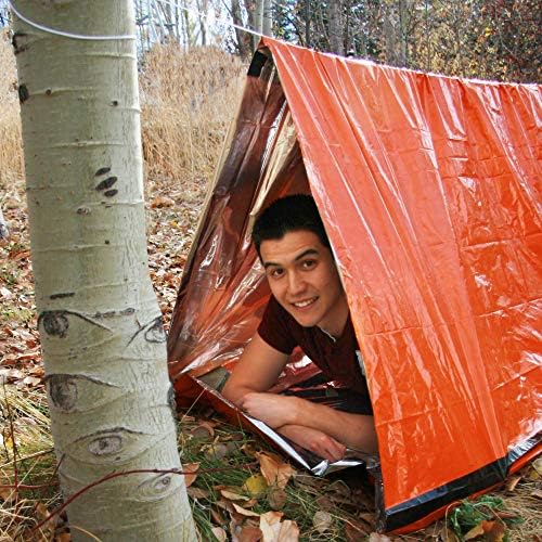Emergency Zone Reflective & Green Survival 2 Person Tube Tents. Available in 1, 2, 3, 48 Packs. (Orange/Reflective, 1)