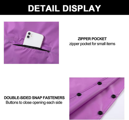 Rain Poncho Jacket Coat Hooded Zipper Style for Women/Men/Adult with Pocket