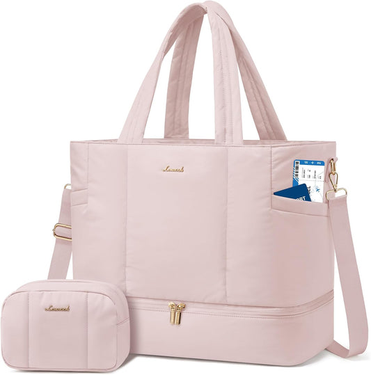 LOVEVOOK Travel Duffle Bag, Puffer Weekender Bags for Women with Shoe Compartment, Carry On Overnight Hospital Bag, Gym Tote