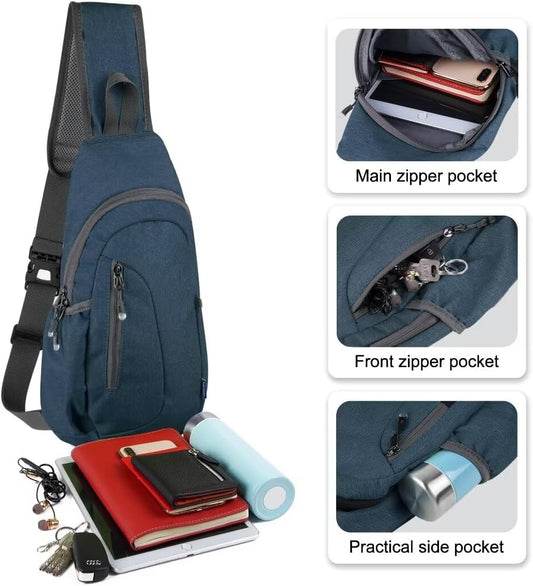 TITECOUGO Small Sling Bag, Lightweight Crossbody Backpack for Men Women, Shoulder Bag for Sports and Outdoor