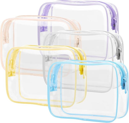 PACKISM Clear Toiletry Bag, 5 Pack TSA Approved Toiletry Bag Quart Size Bag by Packism