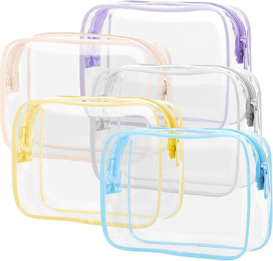 PACKISM Clear Toiletry Bag, 5 Pack TSA Approved Toiletry Bag Quart Size Bag by Packism