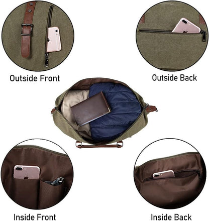 Weekender Overnight Bag Carry On Bag Travel Bag with Shoe Pouch