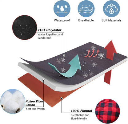 0 Degree Sleeping Bag Cotton Flannel Winter Cold Weather for Adults XXL Sleeping Bag 4 Season Big and Tall with Pillow Compression Sack