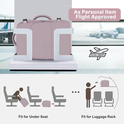 Travel Backpack, Carry on Flight Approved Backpack with Multi-Pockets, TSA Waterproof 17.3inch Laptop Backpack, Personal Item Travel Bag for Men Women, Light Purple