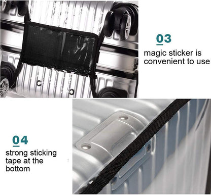 24 Inch PVC Luggage Protector Cover for TSA Approved Clear Suitcase Protector 24-25 Inch Transparent Luggage Protective Cover Case Suitable for 24"-25"