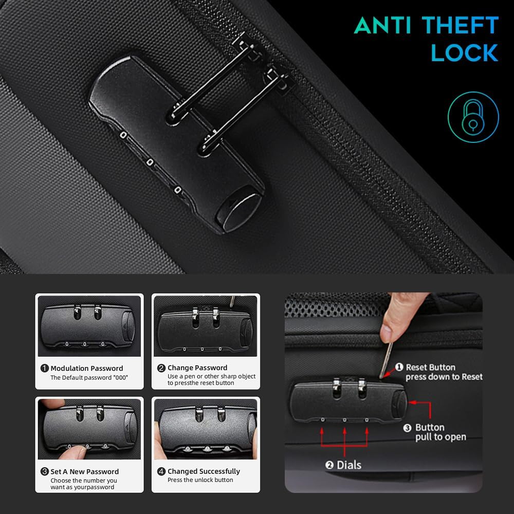 BANGE Business Backpack,Laptop Backpack with USB Charging Port, Slim Business Backpacks Fit for 15.6 INCH,Men Traveling Backpackfor Men and Women