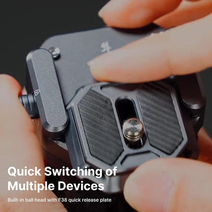 ULANZI F38 Video Travel Tripod, 61.4" Lightweight Carbon Fiber Camera Tripod with Quick Release 1/4" Screw & Video Head, for Most Cameras/DSLR/Projector, Weight 2.38lbs, Maxload 22lbs