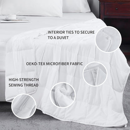 L'AGRATY Weighted Blanket - 60"x80" 15lbs Cooling Breathable Heavy Blanket Microfiber Material with Glass Beads for Adult All-Season Summer Fall Winter Soft Thick Comfort