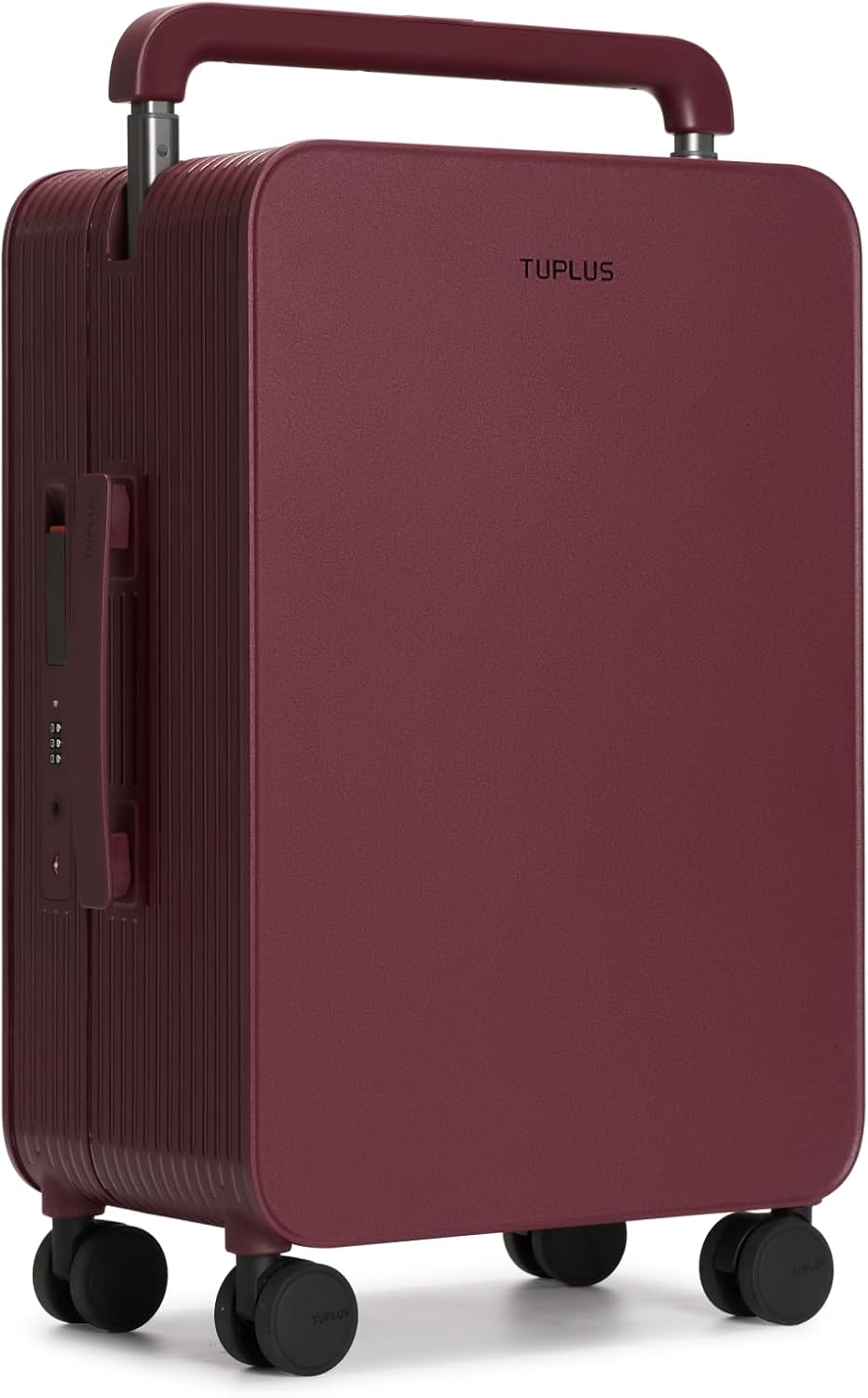 TUPLUS 20” Carry-On Hardside Luggage Lightweight ABS Travel Suitcase with Wide Handle Spinner Wheels TSA Combination Lock, Balance Series 2.0,Cranberry Red