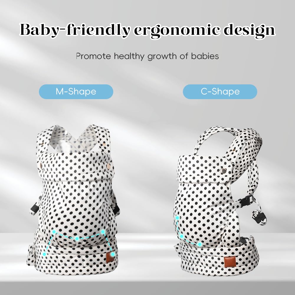 Baby Carrier for Newborn to Toddler, 7-35 lbs Weight Capacity, Ergonomic Backpack Design, Front and Back Facing Options, Spot