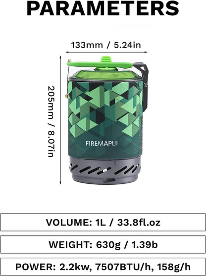 Fire-Maple Fixed Star 2 Backpacking and Camping Stove System - Outdoor Propane Camp Cooking Gear, Portable Pot/Jet Burner Set, Ideal for Hiking, Trekking, Fishing, Hunting Trips and Emergency Use