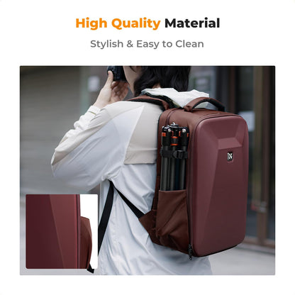 K&F Concept Camera Backpack,Hardshell Photography DSLR Camera Bag with 15-15.6 Inch Laptop Compartment Waterproof Hard Shell Camera Case Compatible with Canon/Nikon/Sony/DJI Mavic Drone