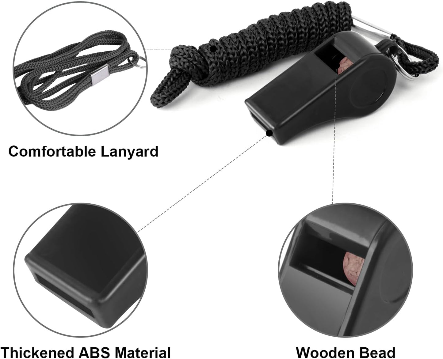 8-Pack Colorful Plastic Whistles with Lanyards - 120dB Loud Sports Whistles for Coaches, Teachers, Emergency Kits & Events