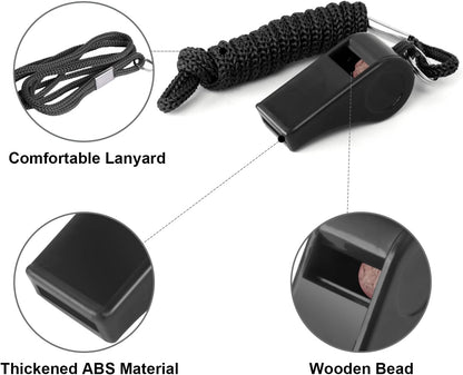 8-Pack Colorful Plastic Whistles with Lanyards - 120dB Loud Sports Whistles for Coaches, Teachers, Emergency Kits & Events