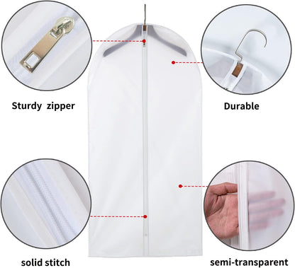 36" Women Suit Bags, Garment Bags For Hanging Clothes, Plastic Garment Bags for Closet Storage, Suit Cover Bags with Zipper for Short Coats, Jackets, Shirts 24"x36"/ 12 Pack (24" x 36" 12Pack)