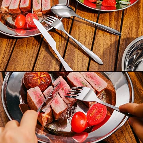 Odoland 29pcs Stainless Steel Utensils Camping Mess Kits for 4 Person
