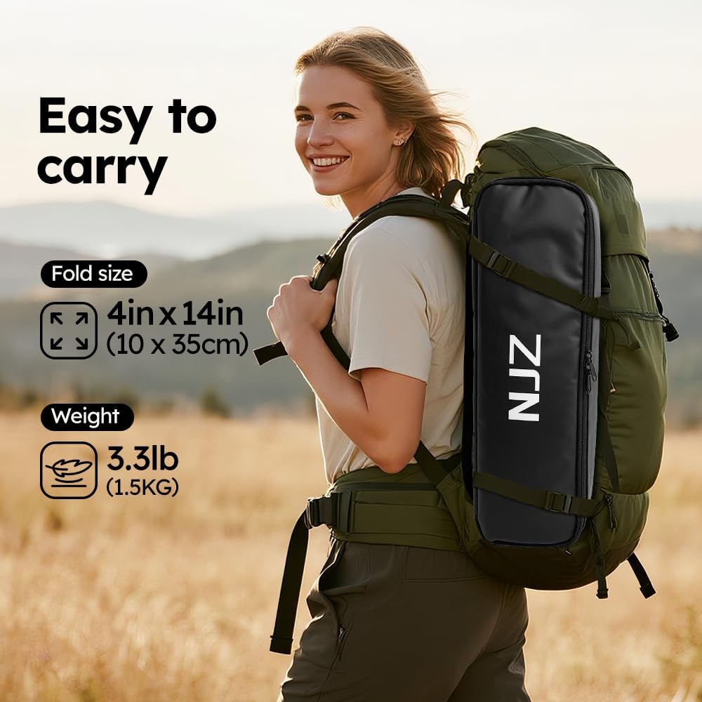 Small Camping Chair, Compact Folding Camping Chair for Adults-200 LBS Supported Lightweight Backpacking Chair for Outdoors Fishing, Hiking, Travel, Picnic, Beach Aluminum Chair(Black)