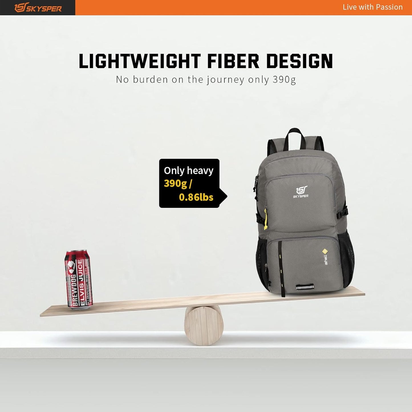 SKYSPER Lightweight Packable Backpack - 30L Hiking Daypack with Wet Pocket Foldable Travel Carry-on Backpack for Women Men