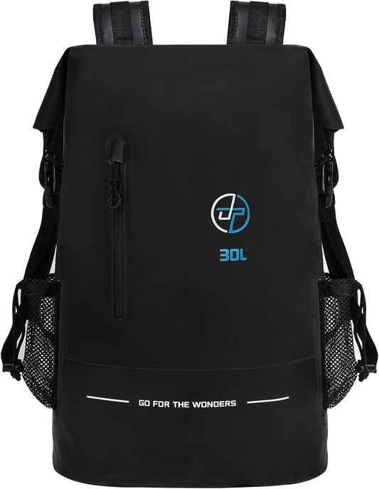UPWELL 30L Waterproof Dry Bag Boating Backpack for Travel Hiking Camping Kayaking Hiking Swimming Floating Submersible Dry Bag Black
