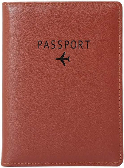 BAKUN Travel Wallet & Family Leather Passport Holder Cover RFID Blocking Travel Wallet, Leather Card Case, Travel Document Organizer Case(Coffee)
